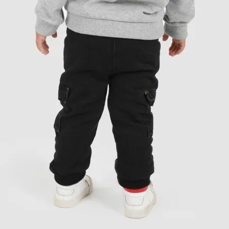 Jogger cargo bébé avec ceinture en cote en jeans - KONTAKT