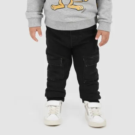 Jogger cargo bébé avec ceinture en cote en jeans - KONTAKT
