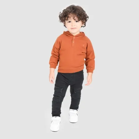Jogger cargo bébé avec ceinture en cote en jeans - KONTAKT