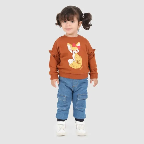 Jogger cargo bébé avec ceinture en cote en jeans - KONTAKT