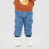 Jogger cargo bébé avec ceinture en cote en jeans - KONTAKT