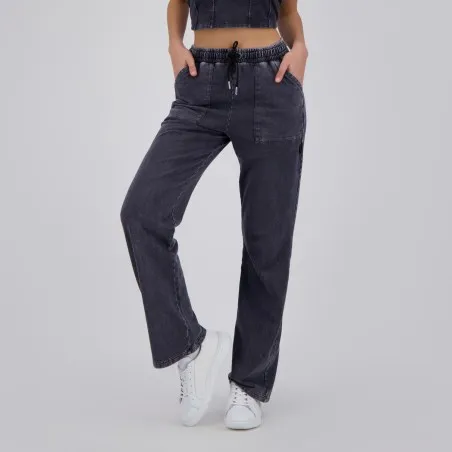 Jogger délavé jambe droite femme avec poches plaquées - KONTAKT