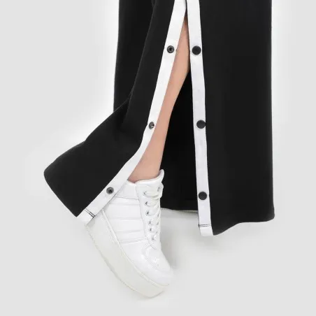 Jogger wide leg femme avec boutons pression - KONTAKT