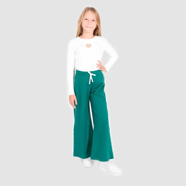 Jogger wide leg fille avec piping - KONTAKT