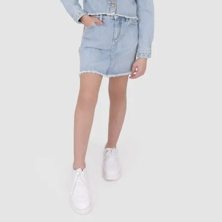Jupe fille en jeans avec bande coté - KONTAKT