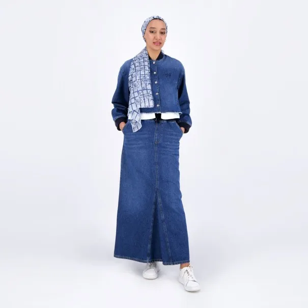 Jupe maxi femme en jeans- MYRIAM - KONTAKT