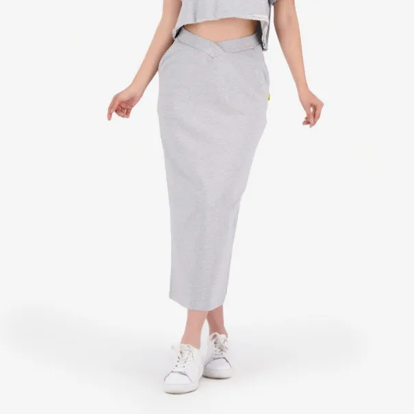 Jupe midi femme avec bande à la taille croisée - KONTAKT