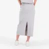 Jupe midi femme avec bande à la taille croisée - KONTAKT