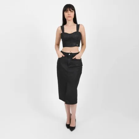 Jupe midi femme effet cuir- MIRA - KONTAKT