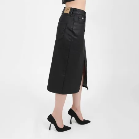 Jupe midi femme effet cuir- MIRA - KONTAKT