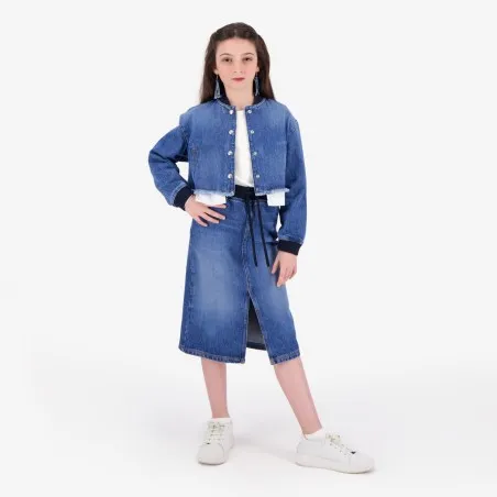 Jupe midi fille en jeans - KONTAKT