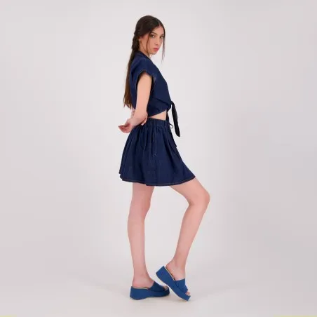 Jupe mini fluide femme en jeans - TALINE - KONTAKT