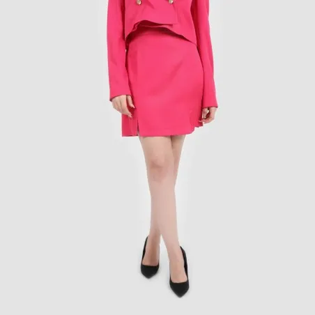 Jupe tailleur femme avec fentes côté en chaine et trame - KONTAKT