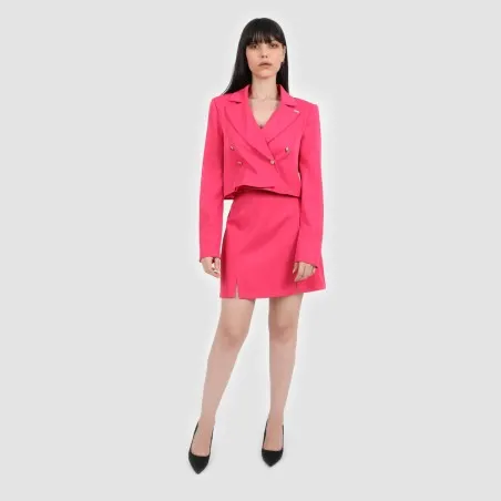 Jupe tailleur femme avec fentes côté en chaine et trame - KONTAKT
