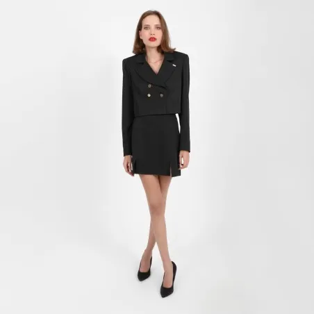 Jupe tailleur femme avec fentes côté en chaine et trame - KONTAKT