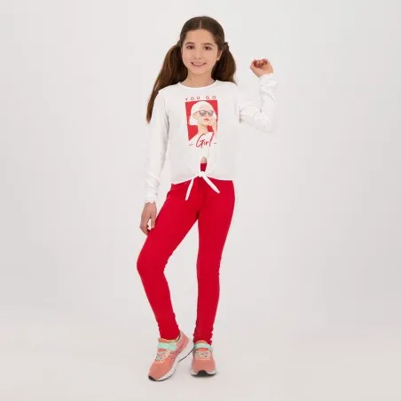 Legging fille avec bande coté contrasté - KONTAKT