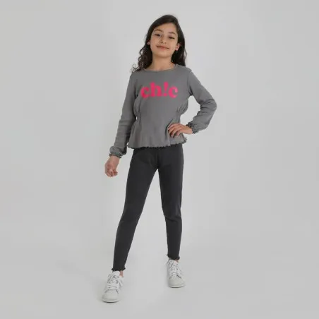 Legging fille côtelé bord franc - KONTAKT