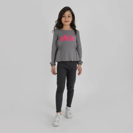 Legging fille côtelé bord franc - KONTAKT