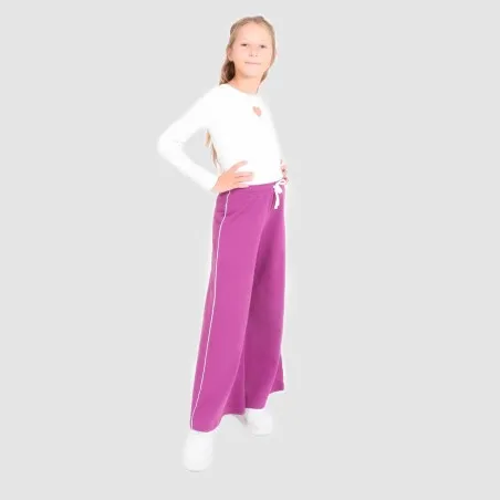 Jogger wide leg fille avec piping - KONTAKT