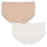 Lot de 2 slips taille mi-haute femme bords dentelle et coton stretch - KONTAKT