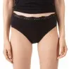 Lot de 2 slips taille mi-haute femme bords dentelle et coton stretch - KONTAKT