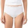 Lot de 2 slips taille mi-haute femme bords dentelle et coton stretch - KONTAKT