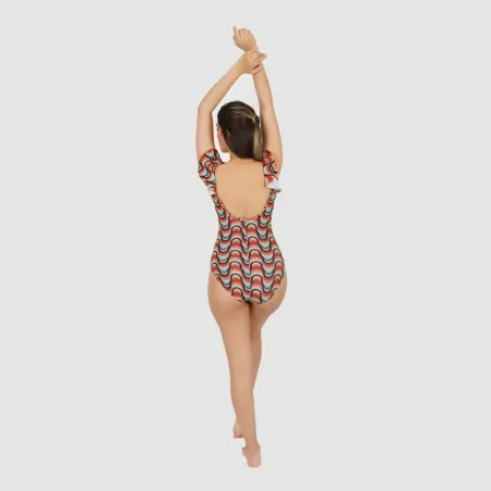 Maillot de bain femme avec volant imprimé retro - KONTAKT