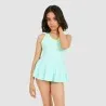 Maillot de bain fille avec volant et biais contrasté - KONTAKT
