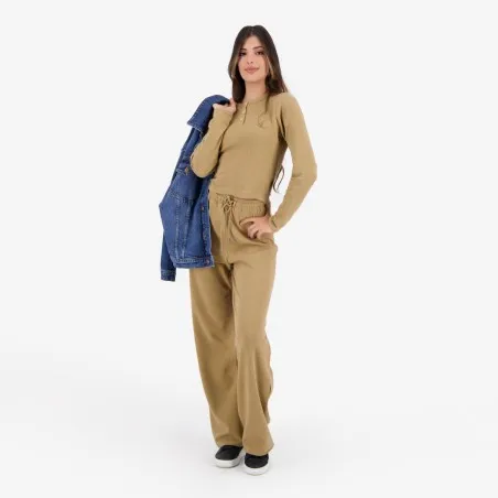 Pantalon côtelé femme wide leg - KONTAKT