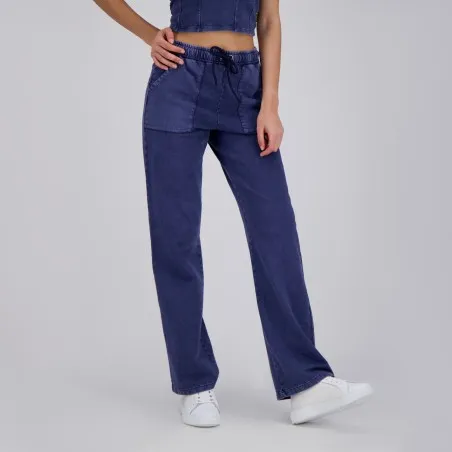 Jogger délavé jambe droite femme avec poches plaquées - KONTAKT