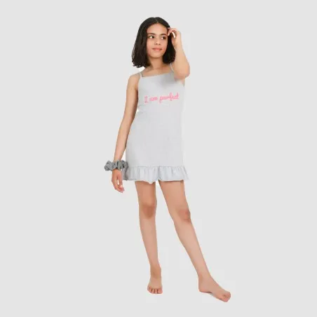 Robe de pyjama fille bretelle avec volant I AM PERFECT - KONTAKT