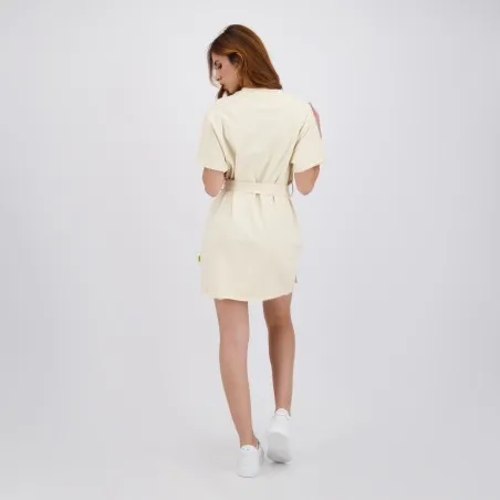 Robe femme manches courts avec ceinture à la taille et broderie - KONTAKT