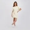 Robe femme manches courts avec ceinture à la taille et broderie - KONTAKT