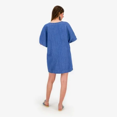 Robe femme manches kimono en jeans -THURAYA - KONTAKT