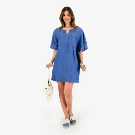 Robe femme manches kimono en jeans -THURAYA - KONTAKT