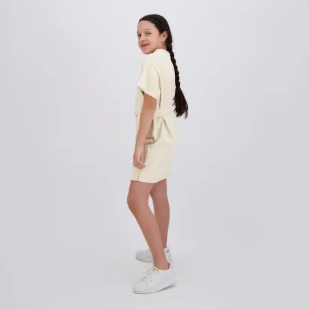Robe fille avec ceinture à la taille et broderie - KONTAKT