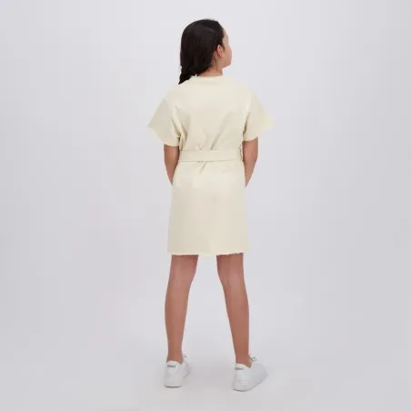 Robe fille avec ceinture à la taille et broderie - KONTAKT