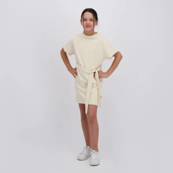 Robe fille avec ceinture à la taille et broderie - KONTAKT