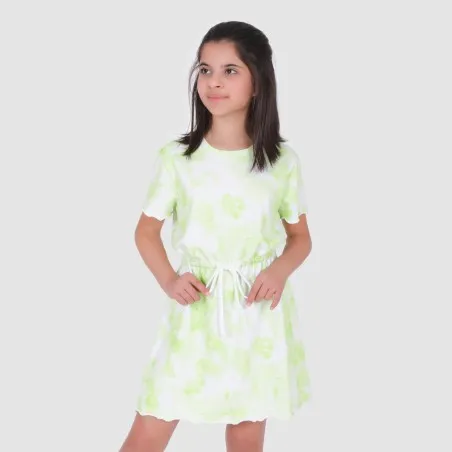 Robe fille manches courtes avec cordon de serrage Tie Dye - KONTAKT