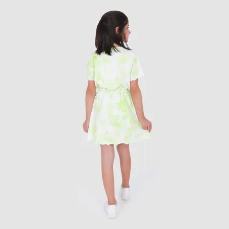 Robe fille manches courtes avec cordon de serrage Tie Dye - KONTAKT