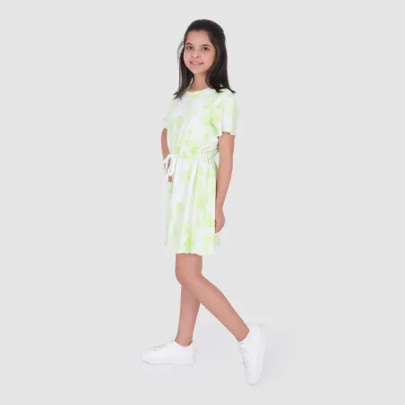 Robe fille manches courtes avec cordon de serrage Tie Dye - KONTAKT