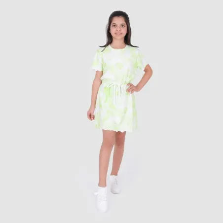 Robe fille manches courtes avec cordon de serrage Tie Dye - KONTAKT