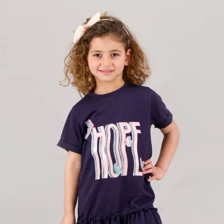 Robe fille manches courtes avec volant HOPE - KONTAKT