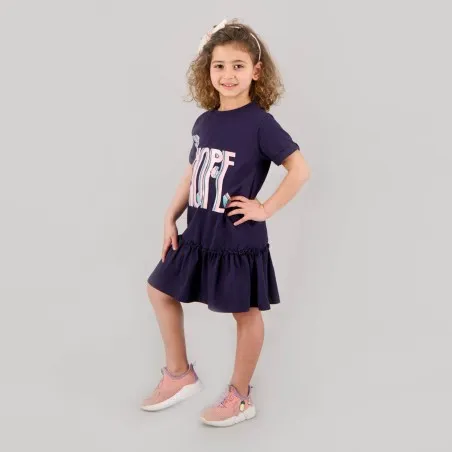 Robe fille manches courtes avec volant HOPE - KONTAKT
