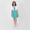 Robe fille manches courtes en molleton avec élastique MAJOLIQUE - KONTAKT