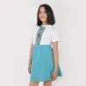Robe fille manches courtes en molleton avec élastique MAJOLIQUE - KONTAKT
