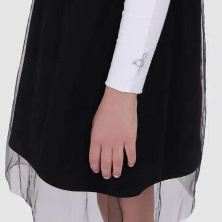 Robe fille manches longues avec volant en tulle - KONTAKT