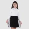 Robe fille manches longues avec volant en tulle - KONTAKT