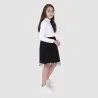 Robe fille manches longues avec volant en tulle - KONTAKT