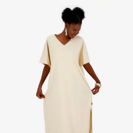Robe jebba femme manches courtes avec fente - KONTAKT